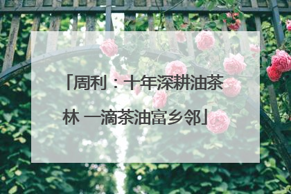 周利：十年深耕油茶林 一滴茶油富乡邻