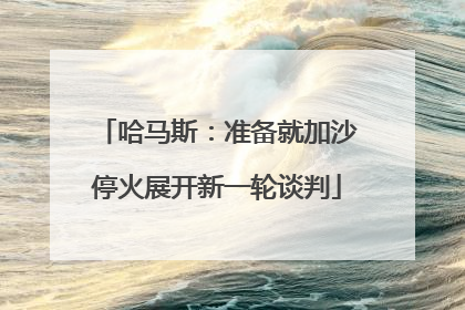 哈马斯：准备就加沙停火展开新一轮谈判