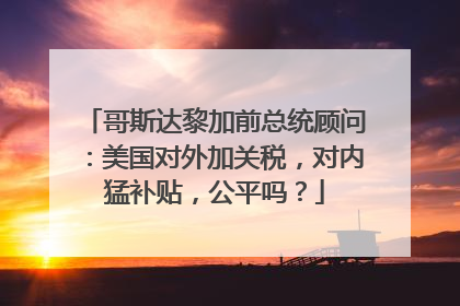哥斯达黎加前总统顾问：美国对外加关税，对内猛补贴，公平吗？