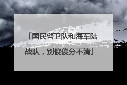 国民警卫队和海军陆战队，别傻傻分不清