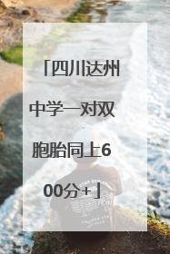 四川达州中学一对双胞胎同上600分+