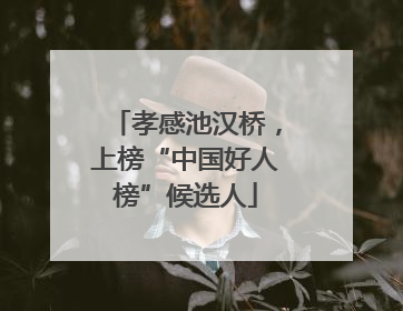 孝感池汉桥，上榜“中国好人榜”候选人