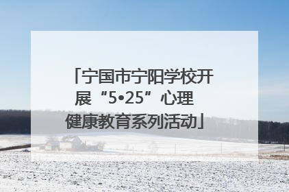 宁国市宁阳学校开展“5•25”心理健康教育系列活动