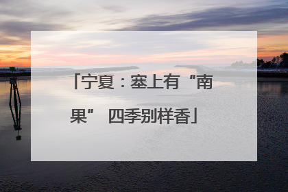 宁夏：塞上有“南果” 四季别样香