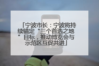 宁波市长：宁波将持续锚定“三个首选之地”目标，推动博览会与示范区互促共进