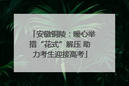 安徽铜陵：暖心举措“花式”解压 助力考生迎接高考