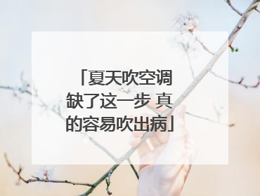 夏天吹空调 缺了这一步 真的容易吹出病