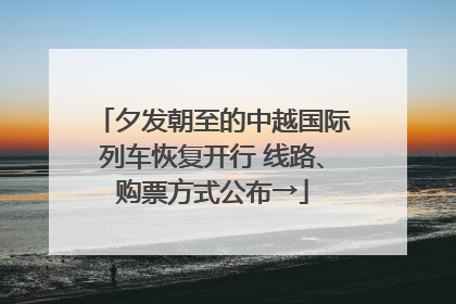 夕发朝至的中越国际列车恢复开行 线路、购票方式公布→