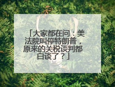 大家都在问：美法院叫停特朗普，原来的关税谈判都白谈了？