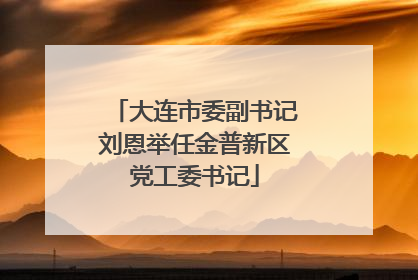 大连市委副书记刘恩举任金普新区党工委书记