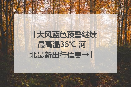 大风蓝色预警继续 最高温36℃ 河北最新出行信息→