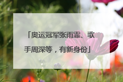 奥运冠军张雨霏、歌手周深等，有新身份