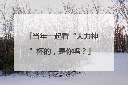 当年一起看“大力神”杯的，是你吗？