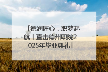 德润匠心，职梦起航丨直击德州职院2025年毕业典礼