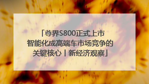 尊界S800正式上市 智能化成高端车市场竞争的关键核心丨新经济观察