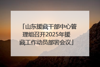 山东援藏干部中心管理组召开2025年援藏工作动员部署会议