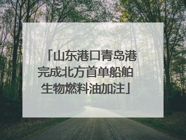 山东港口青岛港完成北方首单船舶生物燃料油加注