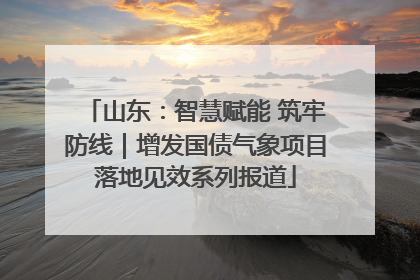 山东：智慧赋能 筑牢防线｜增发国债气象项目落地见效系列报道