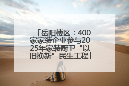岳阳楼区：400家家装企业参与2025年家装厨卫“以旧换新”民生工程
