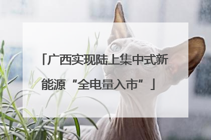 广西实现陆上集中式新能源“全电量入市”