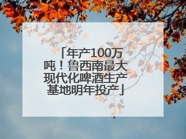 年产100万吨！鲁西南最大现代化啤酒生产基地明年投产
