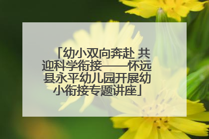 幼小双向奔赴 共迎科学衔接——怀远县永平幼儿园开展幼小衔接专题讲座