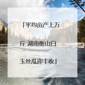 平均亩产上万斤 湖南衡山白玉丝瓜迎丰收