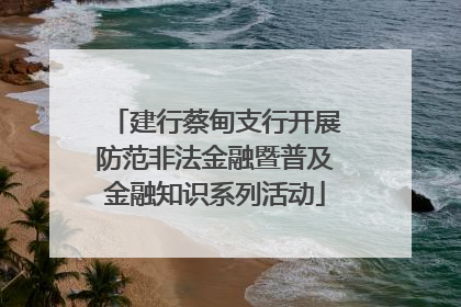 建行蔡甸支行开展防范非法金融暨普及金融知识系列活动