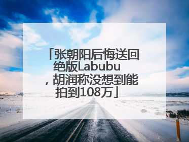 张朝阳后悔送回绝版Labubu，胡润称没想到能拍到108万