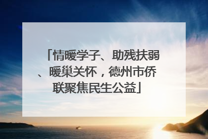 情暖学子、助残扶弱、暖巢关怀，德州市侨联聚焦民生公益