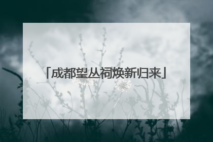 成都望丛祠焕新归来