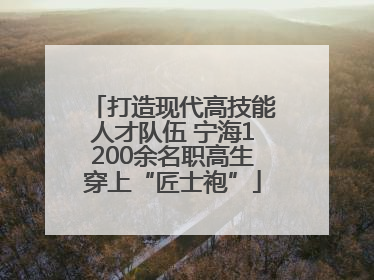 打造现代高技能人才队伍 宁海1200余名职高生穿上“匠士袍”