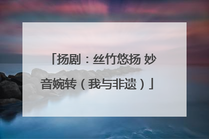 扬剧：丝竹悠扬 妙音婉转（我与非遗）