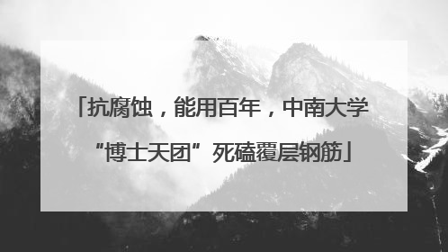 抗腐蚀，能用百年，中南大学“博士天团”死磕覆层钢筋
