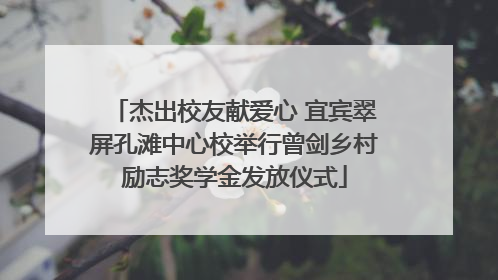 杰出校友献爱心 宜宾翠屏孔滩中心校举行曾剑乡村励志奖学金发放仪式