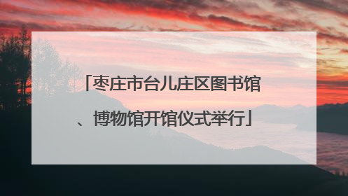 枣庄市台儿庄区图书馆、博物馆开馆仪式举行