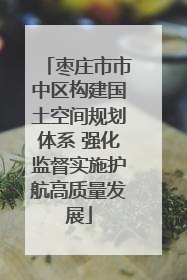 枣庄市市中区构建国土空间规划体系 强化监督实施护航高质量发展