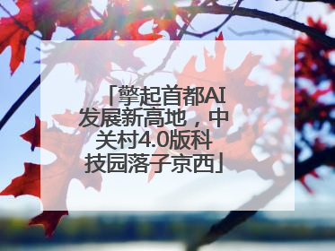 擎起首都AI发展新高地，中关村4.0版科技园落子京西