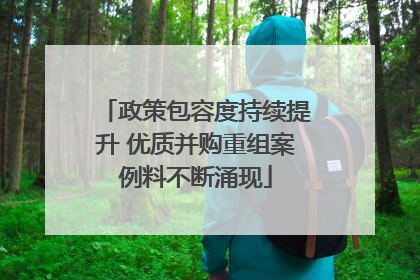 政策包容度持续提升 优质并购重组案例料不断涌现