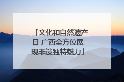 文化和自然遗产日 广西全方位展现非遗独特魅力