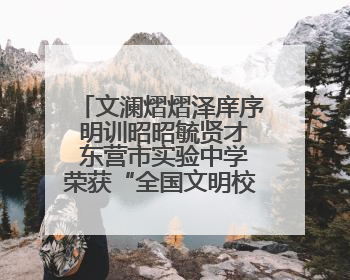 文澜熠熠泽庠序 明训昭昭毓贤才 东营市实验中学荣获“全国文明校园”称号