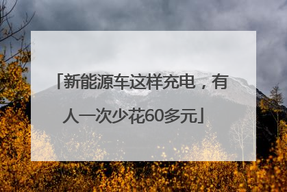 新能源车这样充电，有人一次少花60多元
