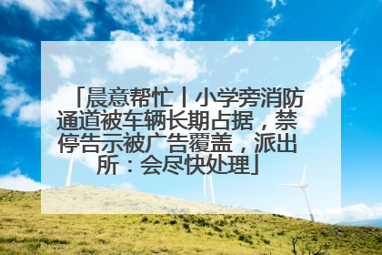 晨意帮忙丨小学旁消防通道被车辆长期占据，禁停告示被广告覆盖，派出所：会尽快处理