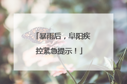 暴雨后，阜阳疾控紧急提示！