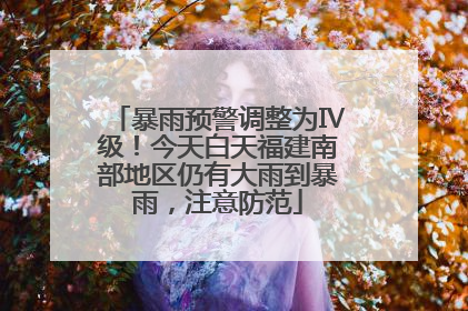 暴雨预警调整为Ⅳ级！今天白天福建南部地区仍有大雨到暴雨，注意防范