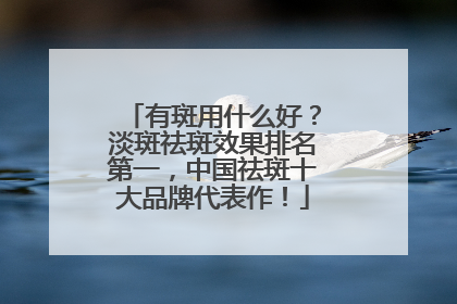 有斑用什么好？淡斑祛斑效果排名第一，中国祛斑十大品牌代表作！
