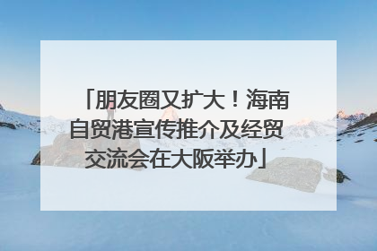 朋友圈又扩大！海南自贸港宣传推介及经贸交流会在大阪举办