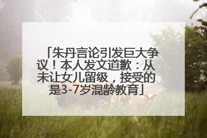 朱丹言论引发巨大争议！本人发文道歉：从未让女儿留级，接受的是3-7岁混龄教育