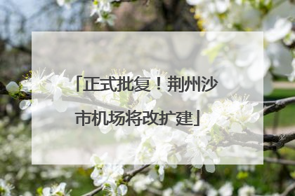 正式批复！荆州沙市机场将改扩建