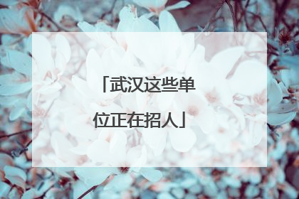 武汉这些单位正在招人